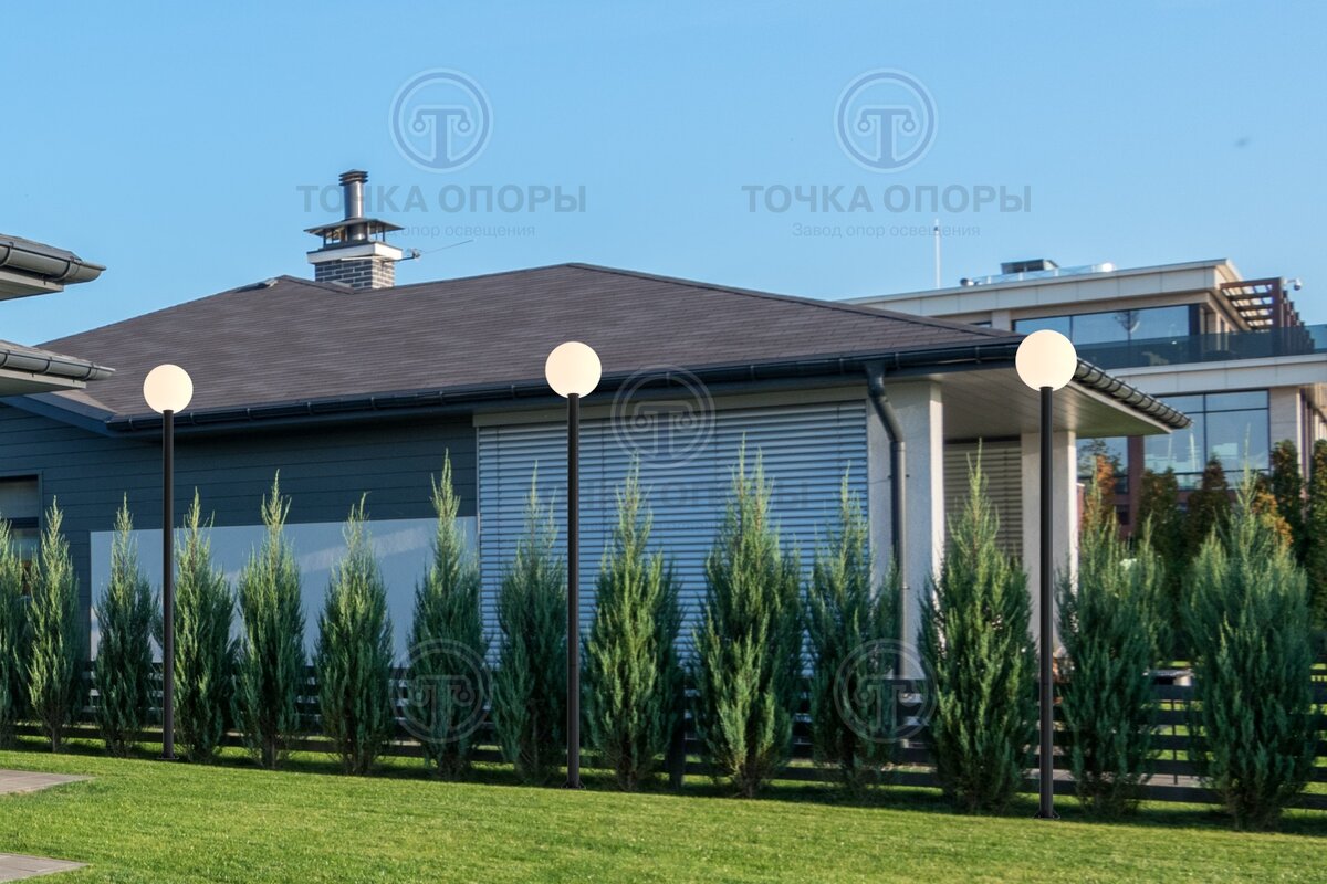 Фонарные столбы с уличными светодиодными светильниками В0 Шар