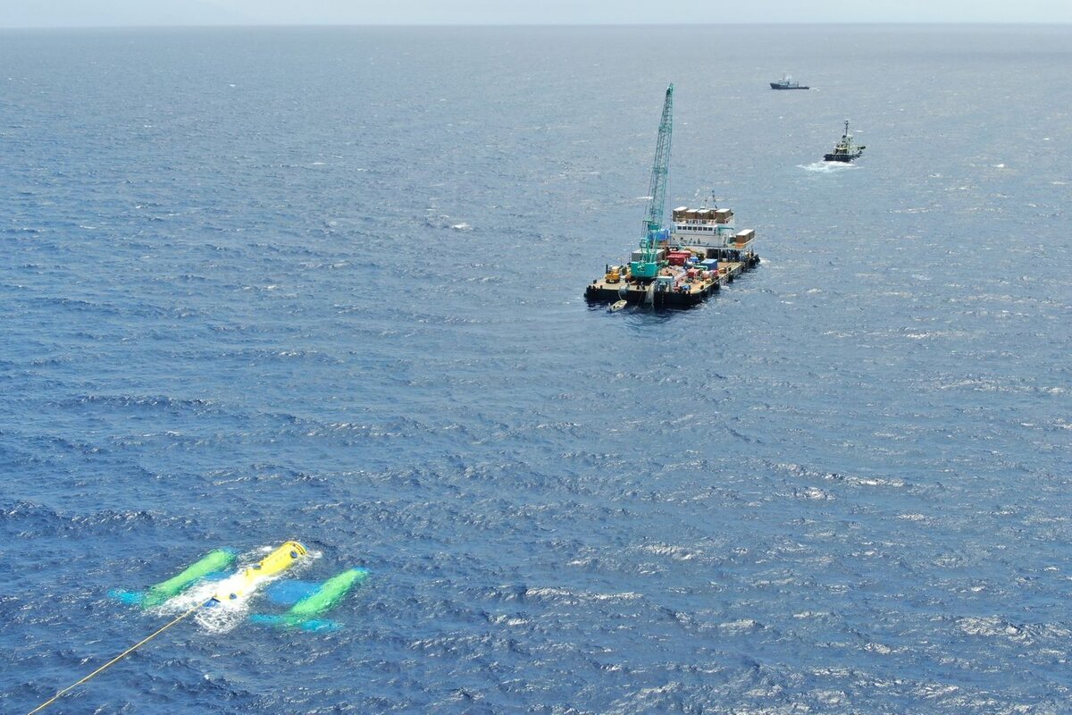 Испытание «Кайрю» вблизи острова Якусима в 2021 году. (Фото: IHI Corp./NEDO)