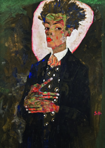 Э. Шиле. "Автопортрет с нимбом"