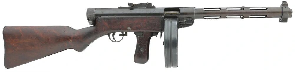 Suomi KP/-31 с барабанным магазином (+доп. рукоятка для стрельбы) 