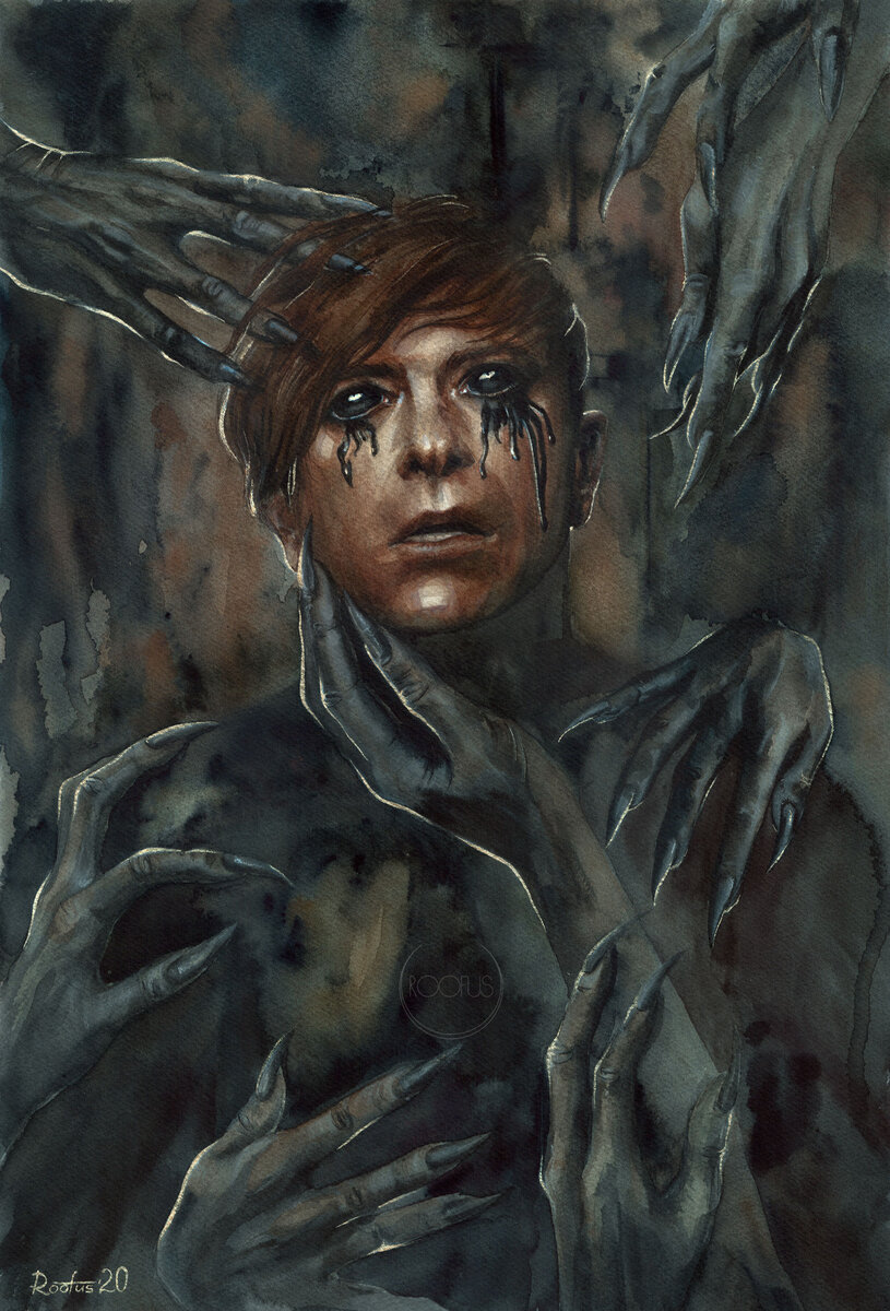 "Молитвы мёртвых" 2020г, Акварель, хлопковая бумага, 50х30см