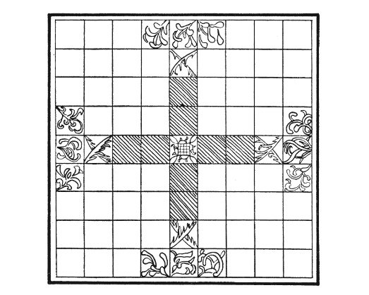 Схема вышитой доски для игры в Таблут