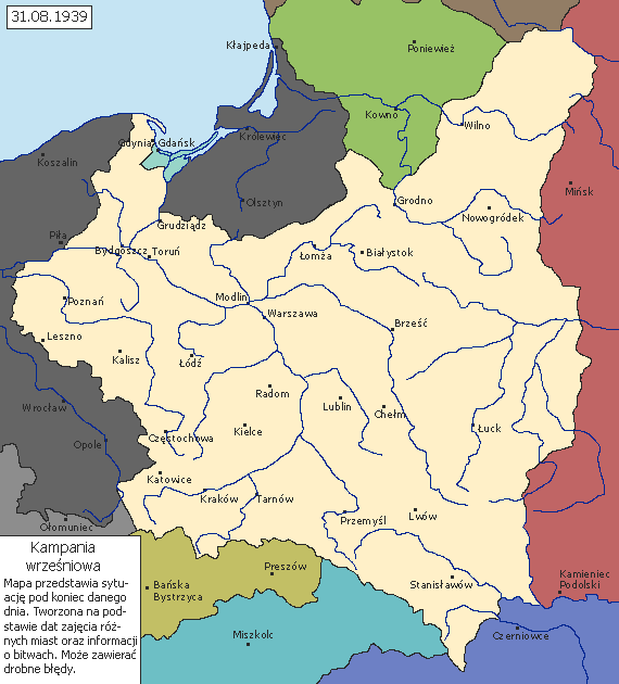 Какие территории польши отошли к ссср в 1939 карта