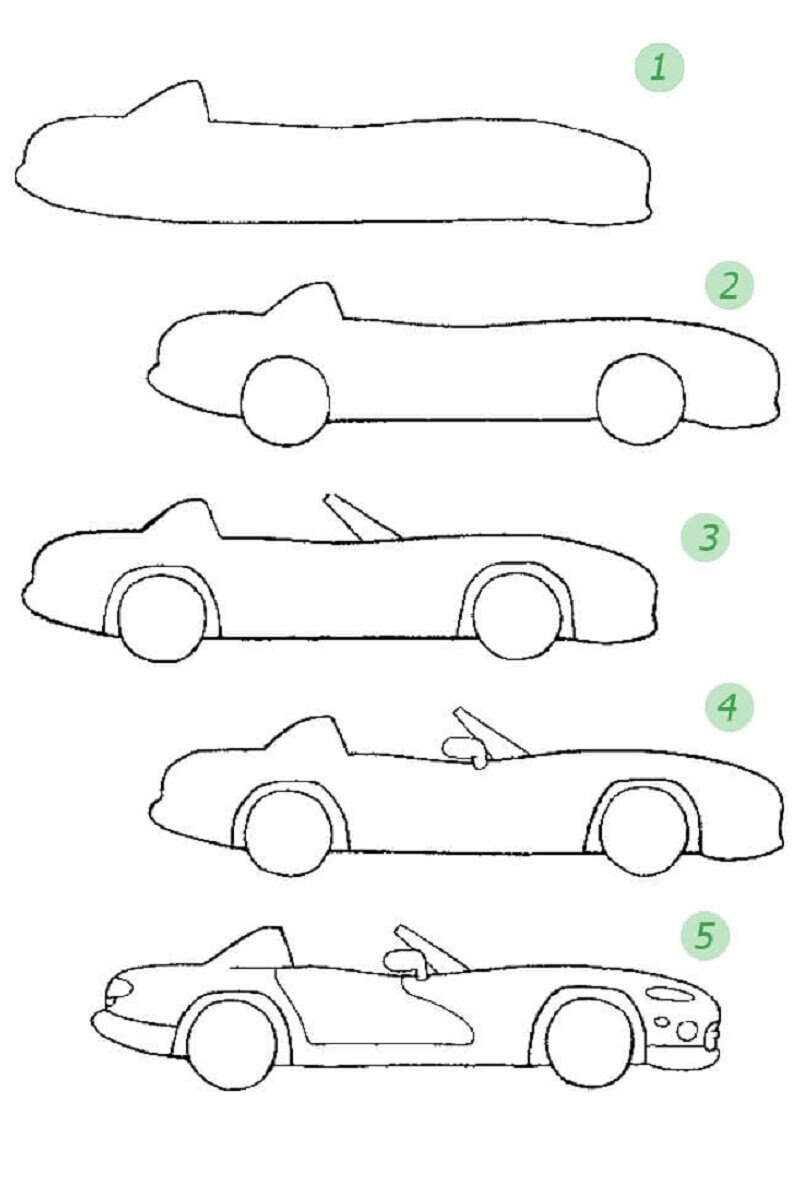 Рисование автомобиля для детей