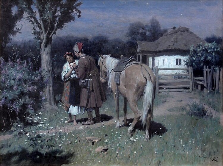 Украинская ночь. Свидание. 1905. Курская картинная галерея им. А. Дейнеки. ЛИСТАЙТЕ ВПРАВО, чтоб увидеть доказательства популярности этой картины в наши дни...