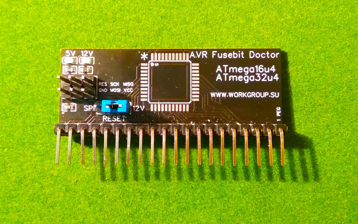 Переходник (адаптер) Atmega32u4 / Atmega16u4 TQFP-44 для Atmega fusebit doctor.