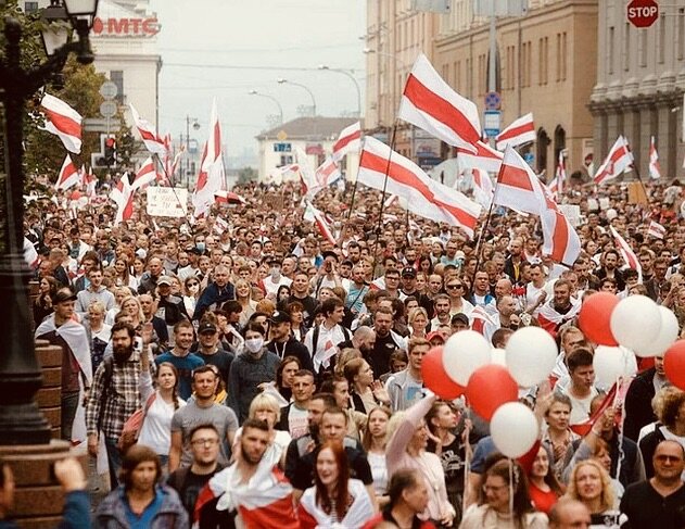 Одна из демонстраций оппозиции, происходящих в Беларуси. 