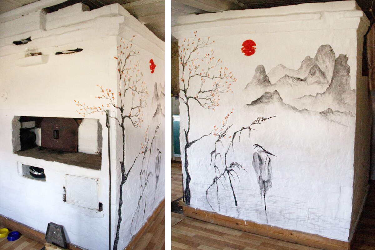 Наша русская печь после и до обновления