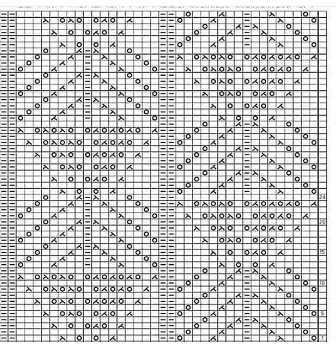 Схема вязания красивого узора спицами