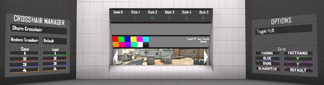 главная панель настроек прицела
