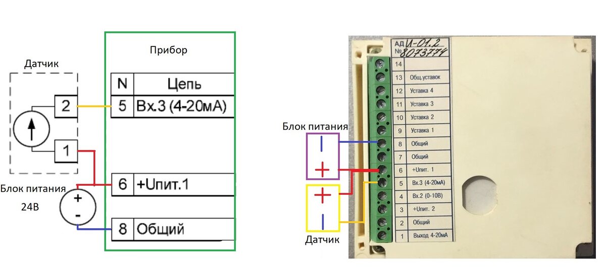 Схема токовая петля 20 ма схема подключения