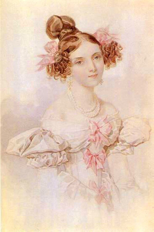 П. Ф. Соколов. Надежда Львовна Соллогуб (будущая жена А. Н. Свистунова), начало 1830-х.