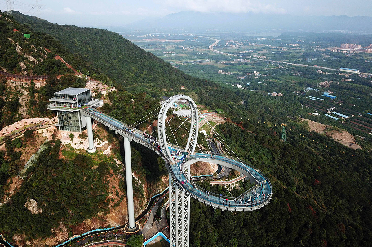Huangtengxia Tianmen в дневное время