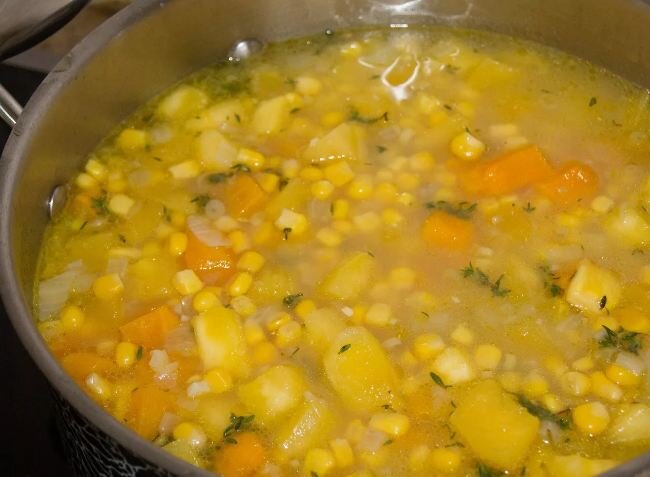 Крем-суп с кукурузой и сливками