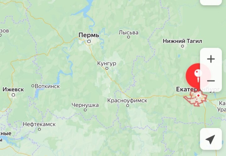 Наш путь в первый день: Екатеринбург - Воткинск (Кунгур и Пермь остались справа). На второй день от Воткинска доехали до Ижевска. 