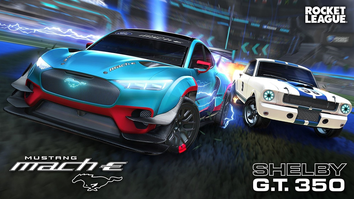 Завтра станут доступны Ford Mustang Mach-E RLE и Ford Mustang Shelby GT350R RLE в игре Rocket League!
