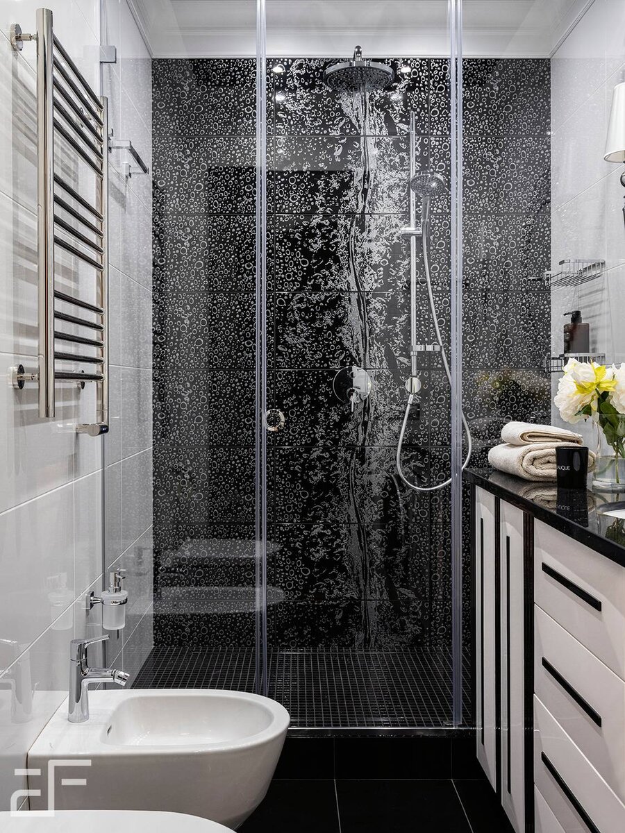 Дизайн интерьера ванной комнаты в стиле арт-деко