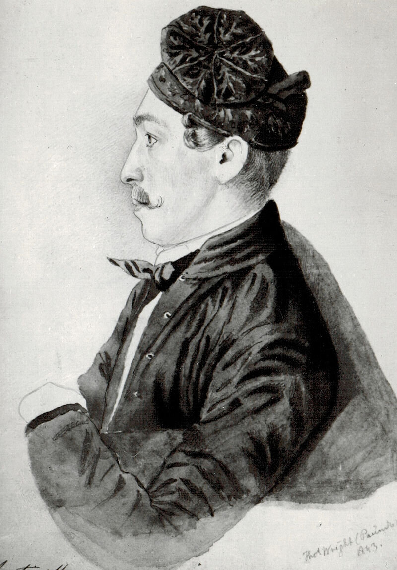 Николай Мартынов. Акварель Томаса Райта. 1843 год. Общественное достояние.  