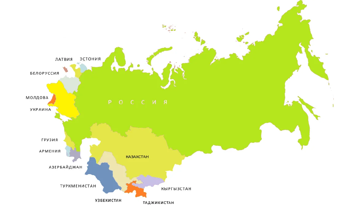 Карта россии и ближних государств