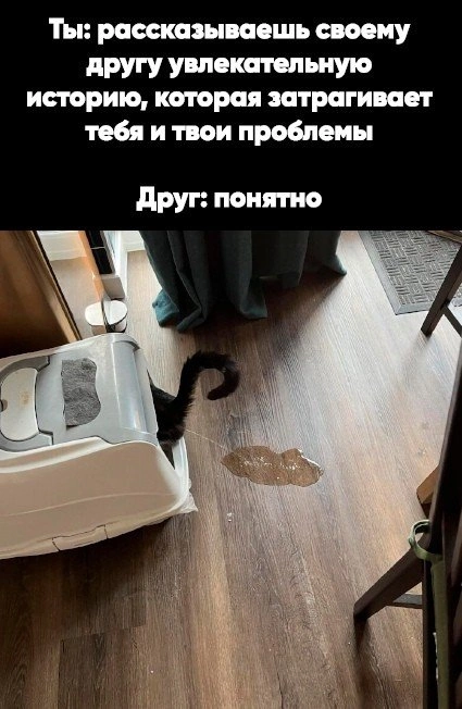 Когда человек отвечает "Мне понятно", когда я изливаю ему свою душу...