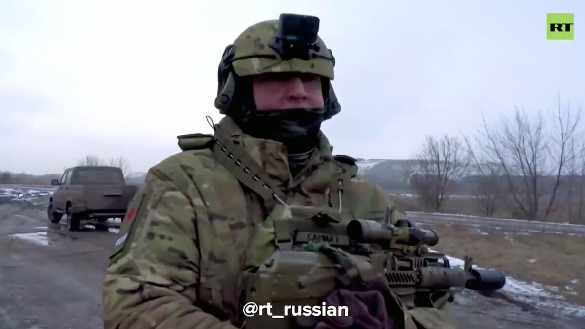   Дмитрий Рогозин в зоне спецоперации© Кадр видео RT