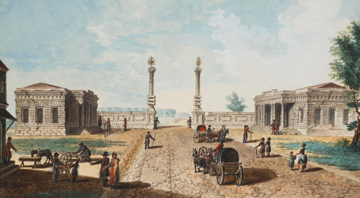 Гильфердинг Ф. Вид на Тверскую заставу в сторону Петербургской дороги. 1780-е гг. ГИМ