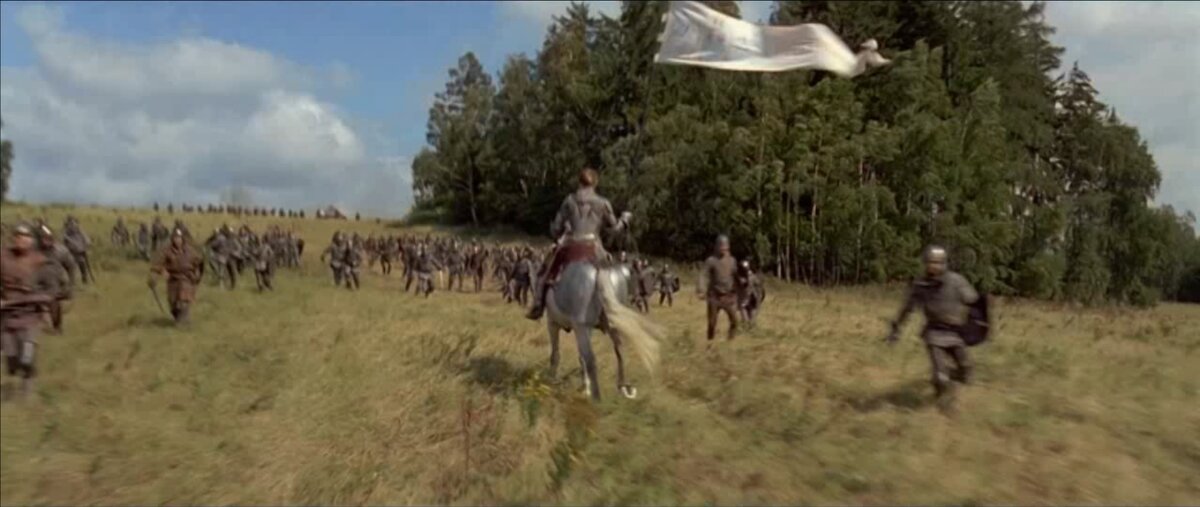 Жанна д’Арк поднимает в атаку французов, которые вот-вот проигрывали англичанам