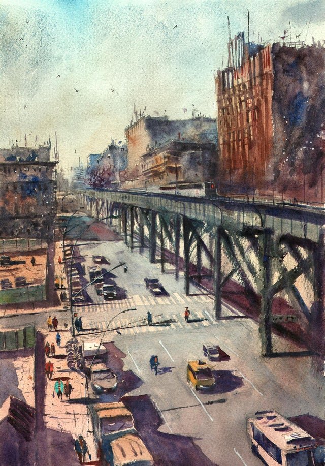 Картина написанная с крыши Университета Колумбия США.