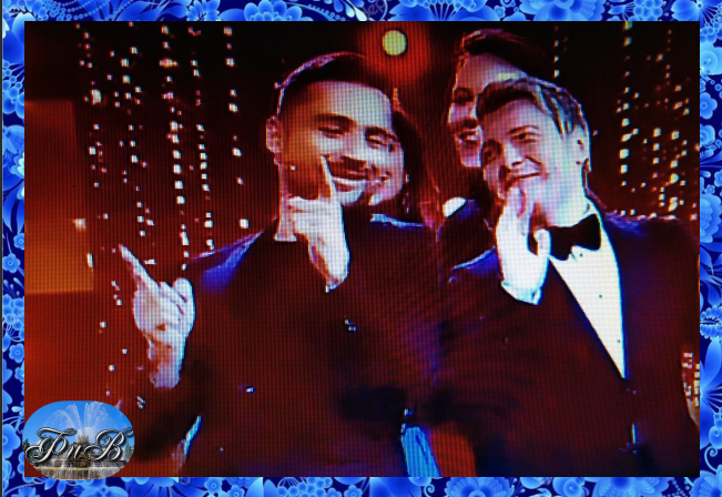 Фото с экрана телевизора. С. Лазарев и Н. Басков