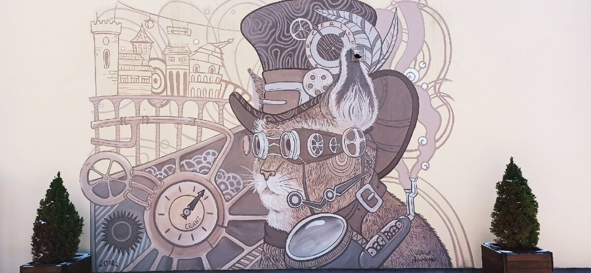 Уличные картины на главном проспекте Зеленоградска