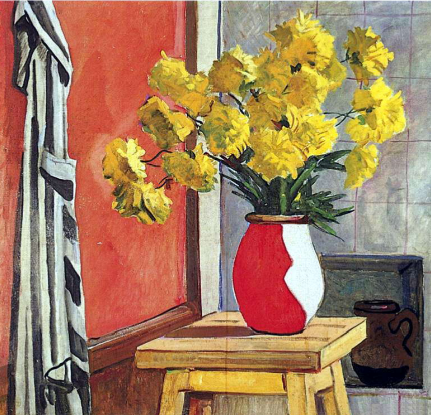 Фотография картины А. Дейнеки "Натюрморт. Желтые цветы" (из открытых источников)