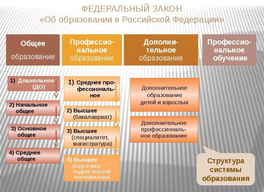 Закон об образовании в схемах и таблицах