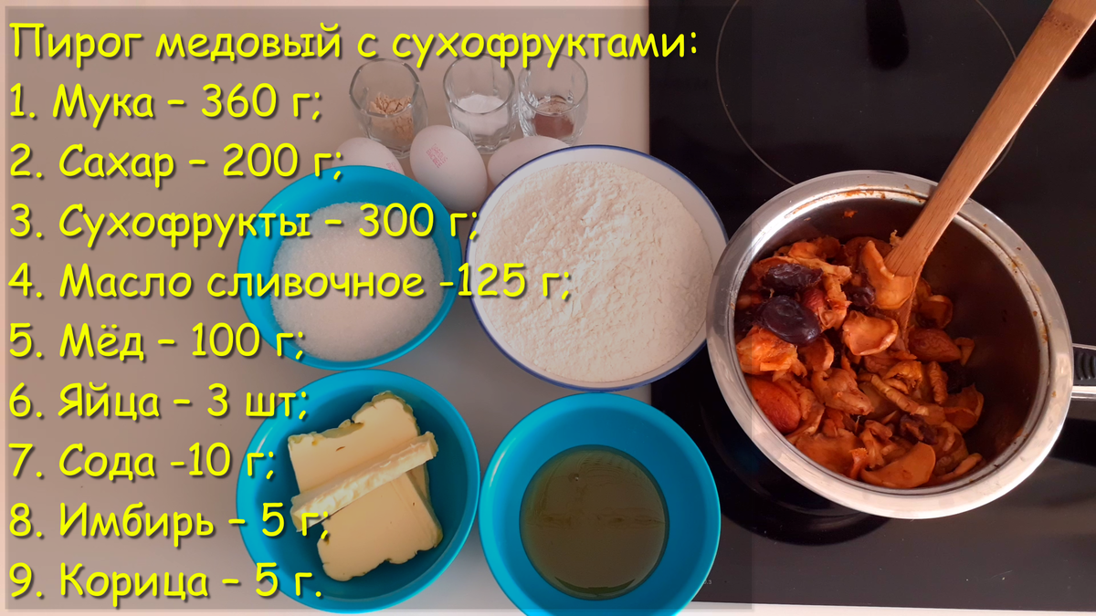 Медовый пирог с сухофруктами "Медовый Пряня"!