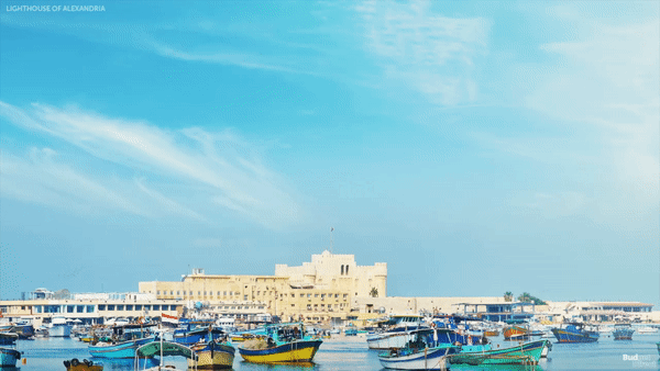 Визуализация - как маяк выглядел бы в наши дни. Источник изображения - brewminate.com