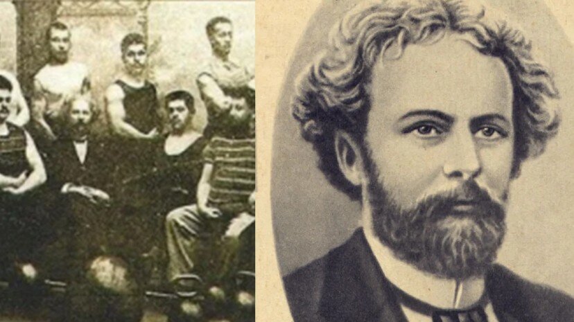 Пётр Францевич Краевский со своими учениками