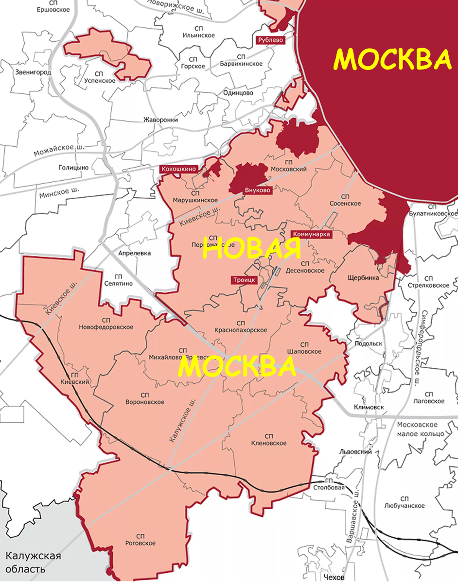 Расширение москвы на 2030 год новые границы на карте