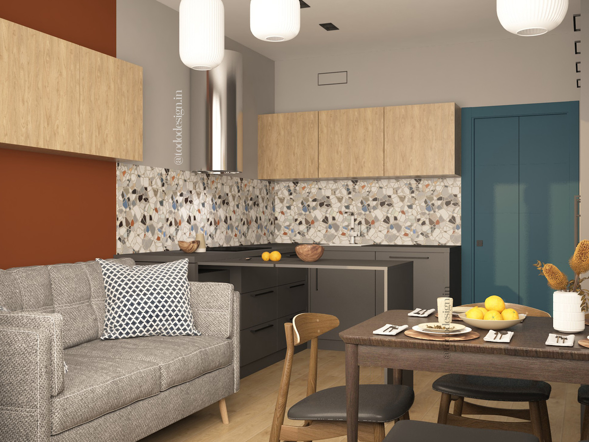 Кухня-гостиная от Фей в ЖК Георг Ландрин. Листайте галерею.