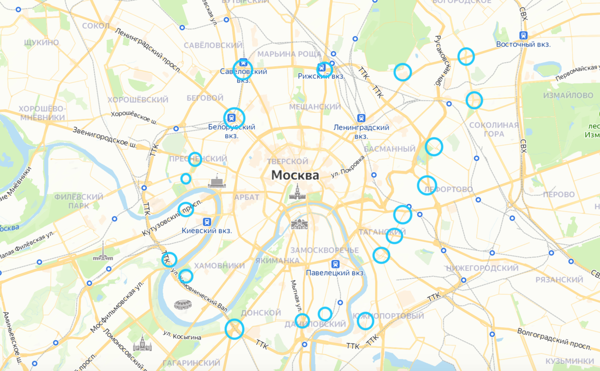 Карта осадка москвы