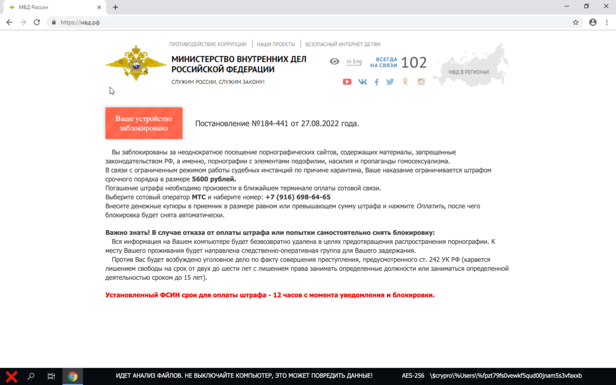 Штраф за посещение сайтов. Вы оштрафованы на 5000 рублей за посещение сайта. Вы заблокированы за посещение. Штраф МВД за посещение сайта.