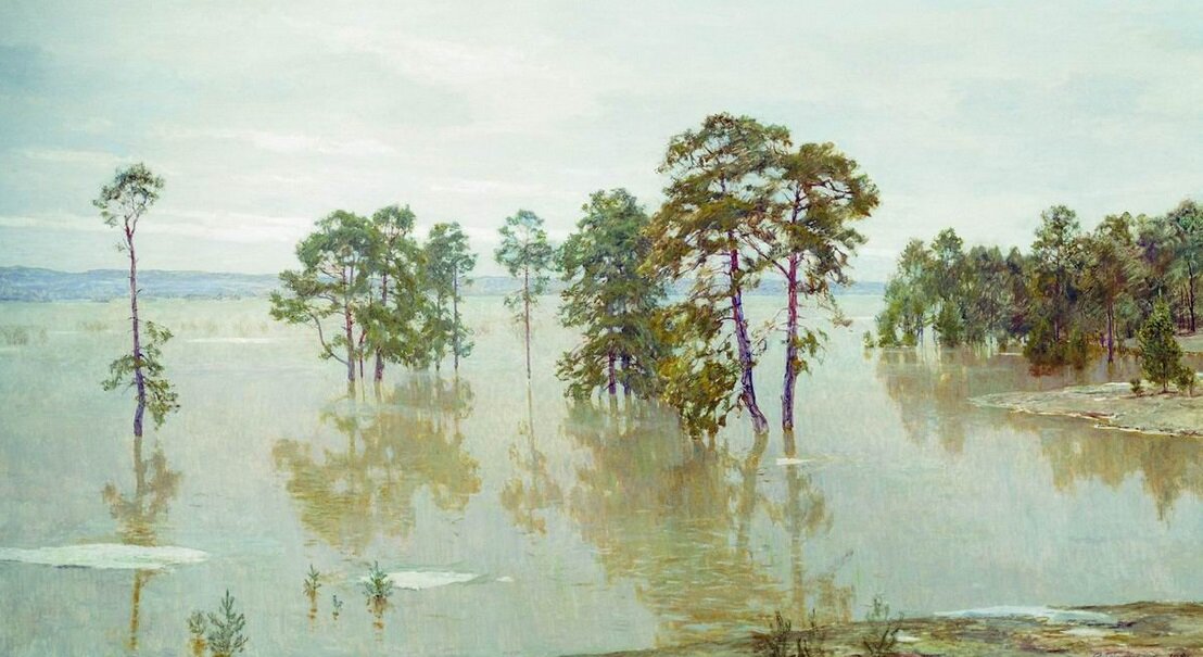 Весна. Большая вода на Оке. 1970 год. Алексей Грицай. 