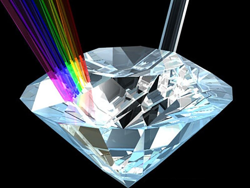 Дисперсия алмаза. Кристалл алмаза. Преломление света в кристалле. Дисперсия драгоценных камней. Spectre is a brilliant