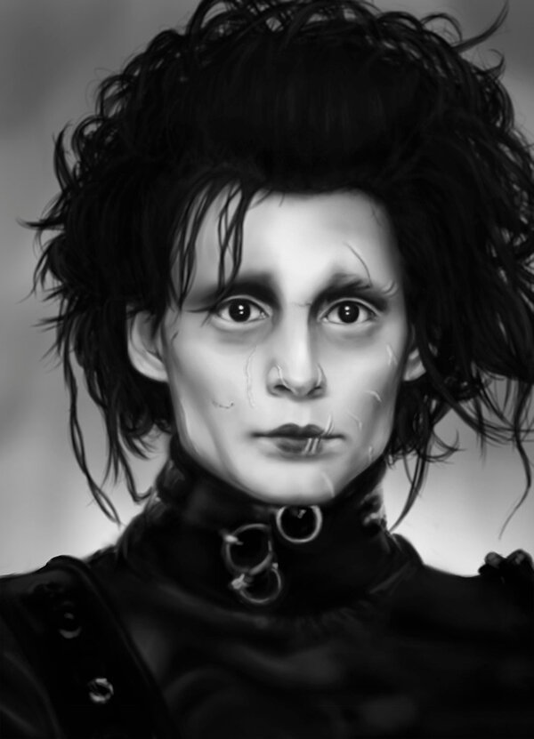 Джонни Депп в роли Эдварда. фото-Яндекс картинки.