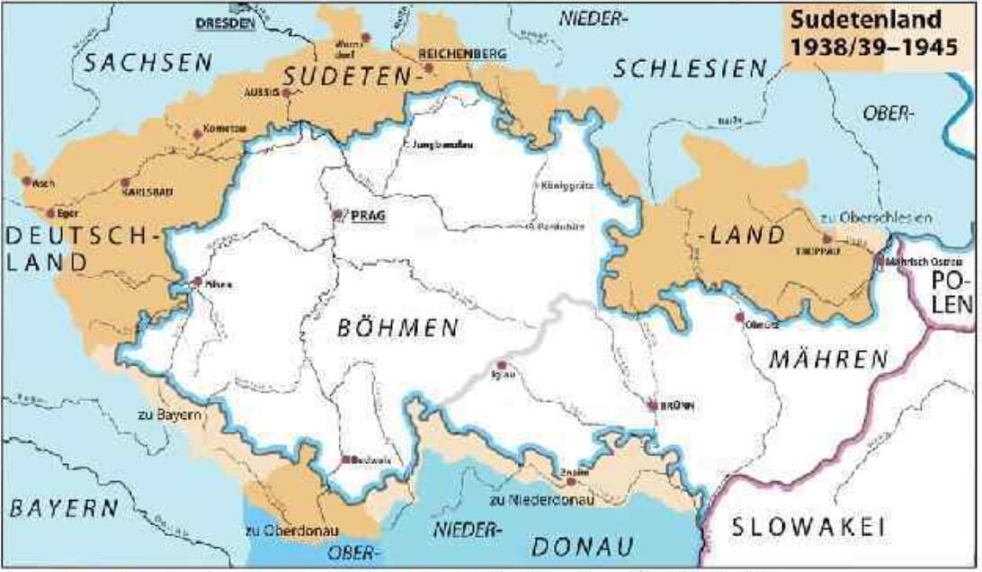 Судетская область. Карта 1938 года. Источник: present5.com