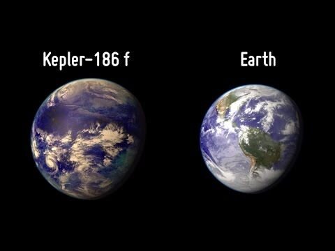 Kepler-186 f:  Планета, очень похожая на землю. Один из кандидатов на внеземную жизнь.