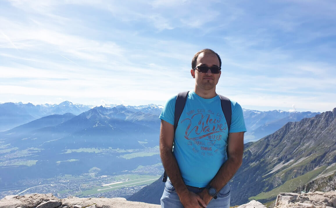 Дмитрий на вершине Альпийского хребта над Тиролем