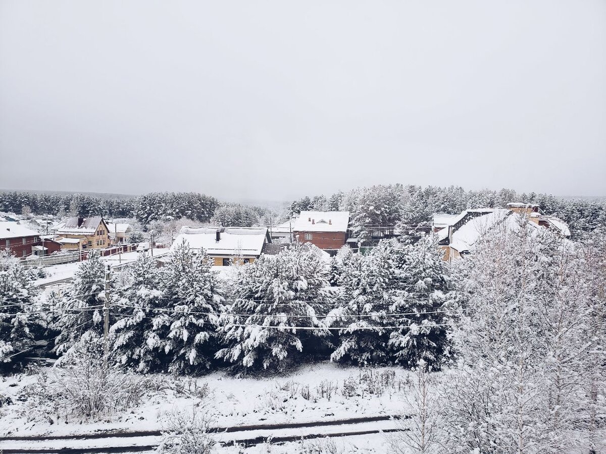 Вид из моего окна зимой в России