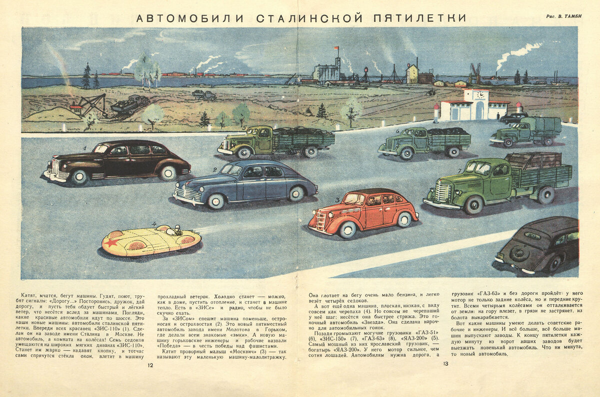 Автомобили сталинской пятилетки (Мурзилка, 1947, №2)
