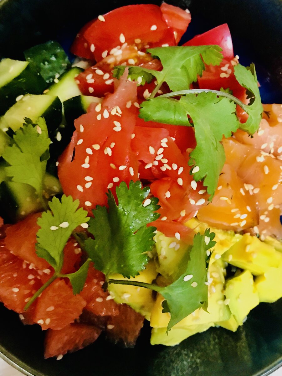 Мое блюдо. Поке с лососем.