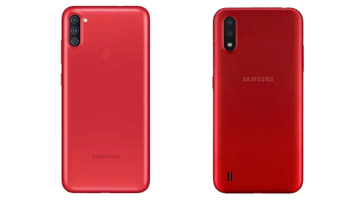 слева Samsung Galaxy A11 , справа Samsung Galaxy M01