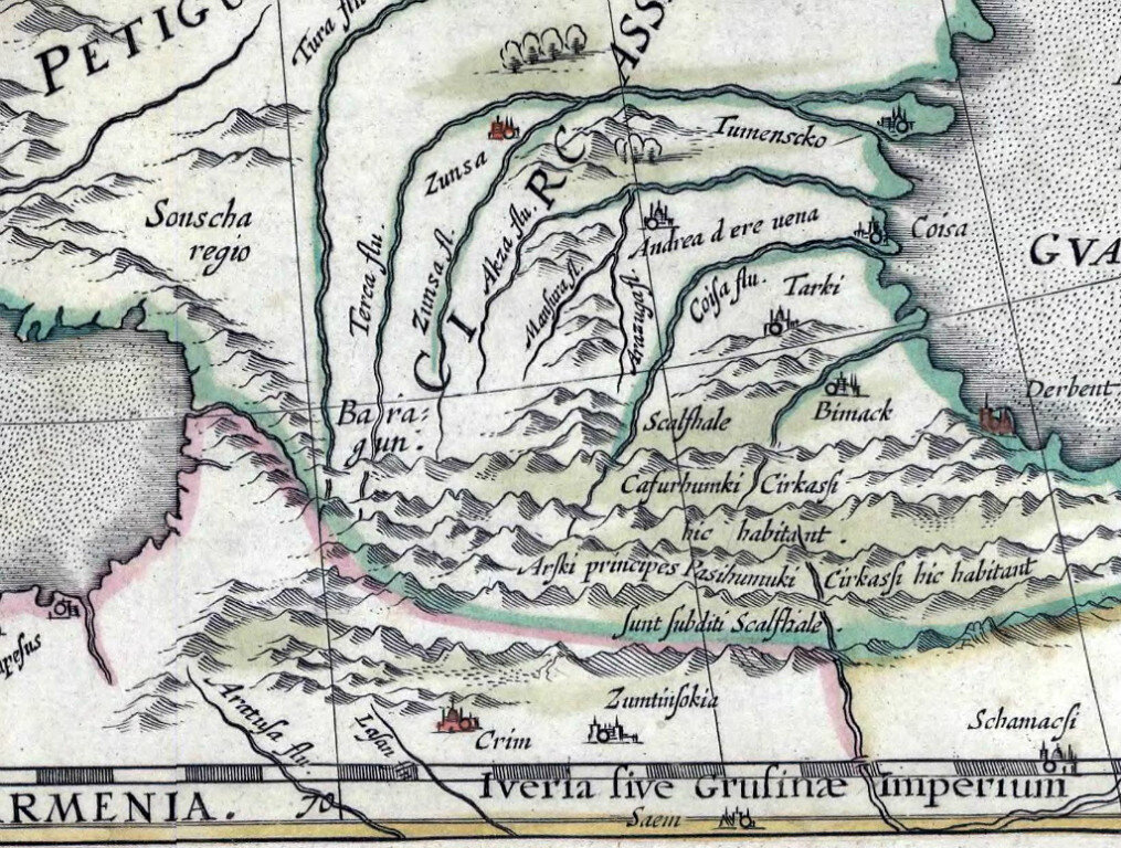 Карта северного кавказа 17 века